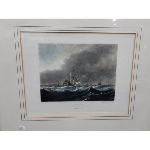 117 - 2x good quality framed and glazed Maritime hand coloured engravings from Gems of Art Collection inc ... 