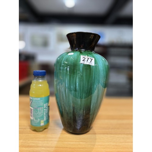 277 - A large impressive terracotta vase with a green and black glaze having a nice lustre by Blue Mountai... 