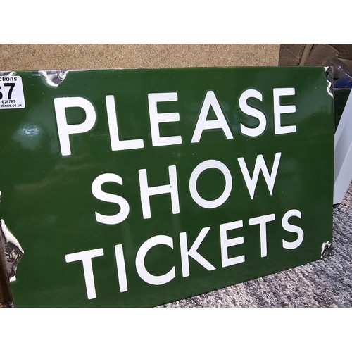 287 - 2x good quality reproduction metal enamelled railway signs, 1 for British railways tickets inquiries... 