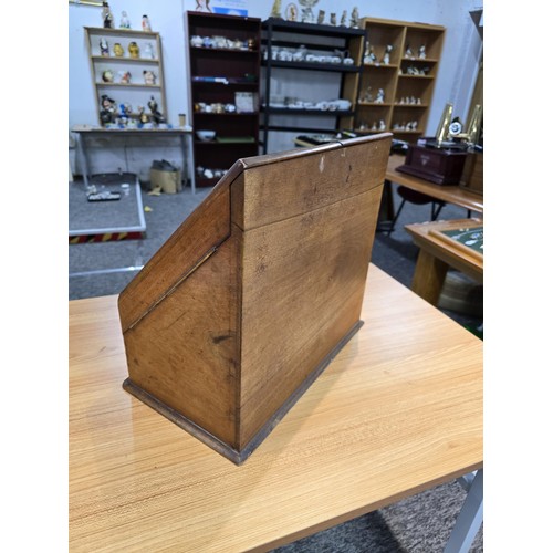 295 - A good quality solid mahogany stationary cabinet of grand proportions which has 2 sloping opening do... 