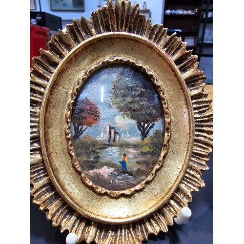 289 - A pair of fine quality miniature oil paintings mounted in ornate gilt frames, both by G.Pain a Briti... 