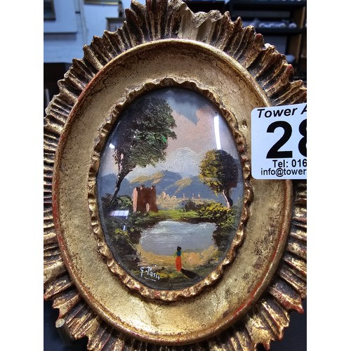 289 - A pair of fine quality miniature oil paintings mounted in ornate gilt frames, both by G.Pain a Briti... 