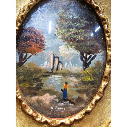 289 - A pair of fine quality miniature oil paintings mounted in ornate gilt frames, both by G.Pain a Briti... 