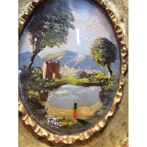 289 - A pair of fine quality miniature oil paintings mounted in ornate gilt frames, both by G.Pain a Briti... 