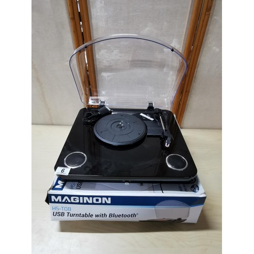 6 - Maginon USB Turntable with Bluetooth Model HS-T08, in good overall condition complete with original ... 