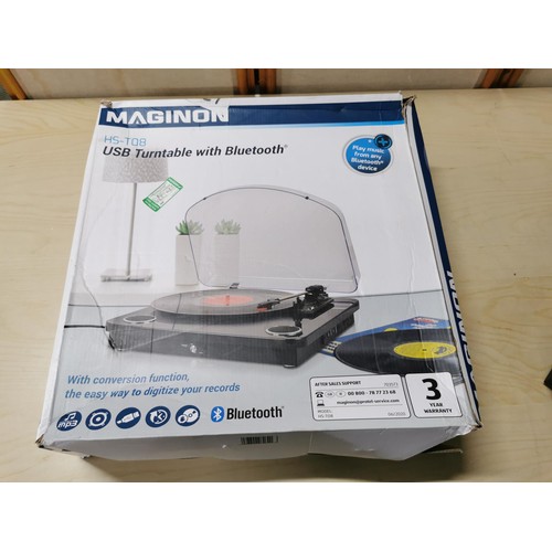 6 - Maginon USB Turntable with Bluetooth Model HS-T08, in good overall condition complete with original ... 