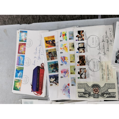 14 - Large qty of first day covers with stamps attached, all appear to be British.