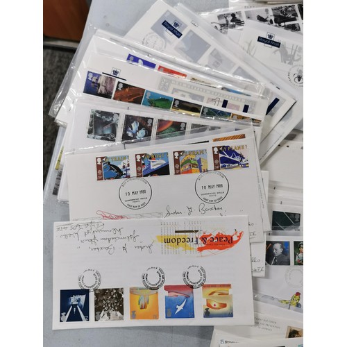 14 - Large qty of first day covers with stamps attached, all appear to be British.