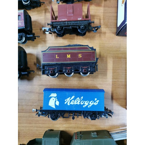 20 - Qty of model railways items to include locomotives, cars, rolling stock, coaches, train controller e... 