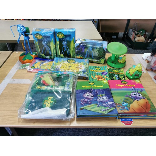 25 - Qty of retro A Bug's Life collectable items to include action figures some in original boxes, books,... 