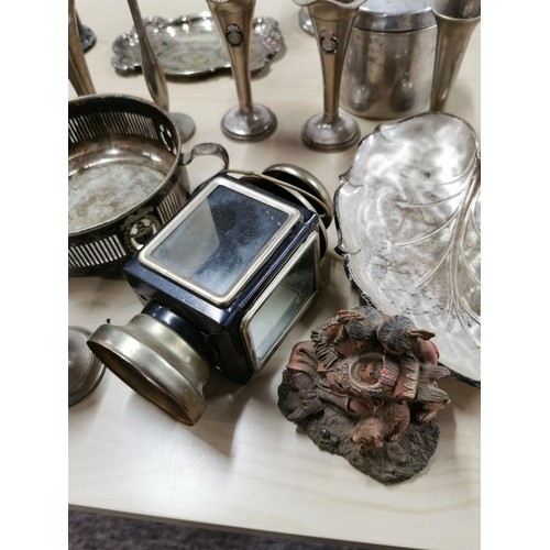 38 - A large quantity of collectable metal items to include plated ware, brassware, baskets, trays, tanka... 