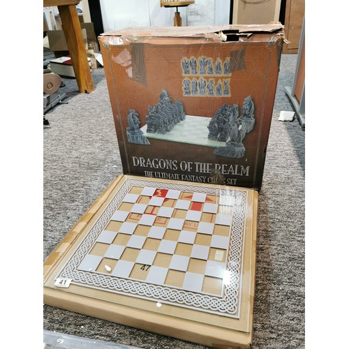 41 - A boxed Dragons of the realm The ultimate fantasy chess set which is fully complete, comes with impr... 