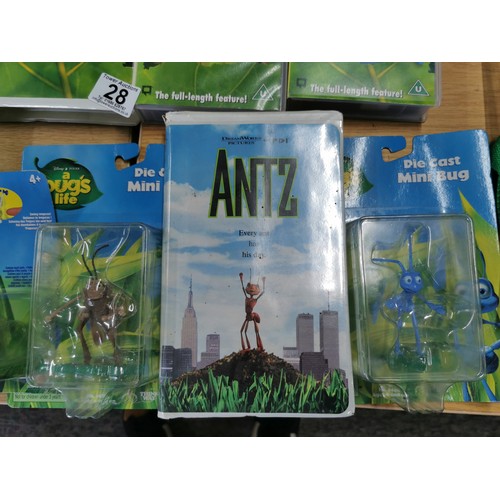 28 - A quantity of A Bugs Life collectable items to include A Bugs life videos, boxed and unused A Bugs L... 