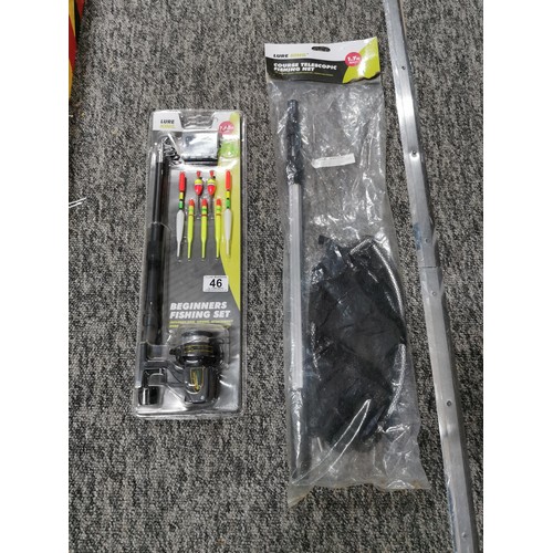 46 - New and sealed Lure King Beginners Fishing Set incl. rod, foats, hooks etc. along with new and seale... 