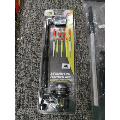 46 - New and sealed Lure King Beginners Fishing Set incl. rod, foats, hooks etc. along with new and seale... 