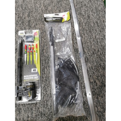 46 - New and sealed Lure King Beginners Fishing Set incl. rod, foats, hooks etc. along with new and seale... 