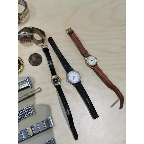 51 - Qty of mostly gents various watches, including some vintage and jewel movements along with couple of... 