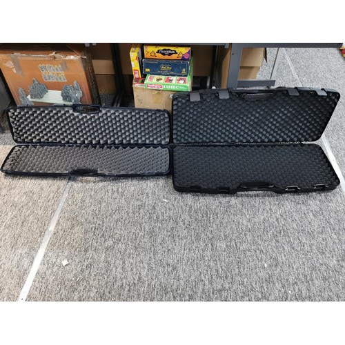 53 - 2x hardcase rifle gun cases with foam insert, one has a small hole see photos. One of the rifle case... 