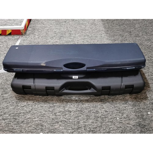 53 - 2x hardcase rifle gun cases with foam insert, one has a small hole see photos. One of the rifle case... 