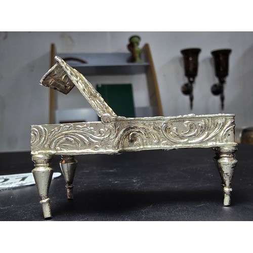 201 - An antique fine quality hallmarked silver Vesta case in the form of a grand piano hallmarked to Shef... 