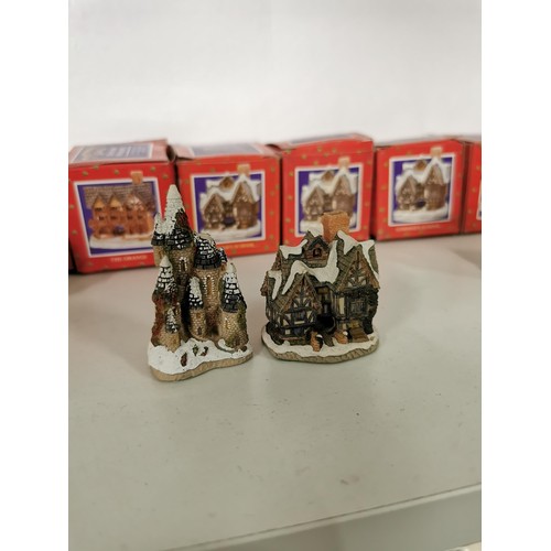 57 - Qty 11x boxed David Winter cottages - Small Christmas ornaments along with 1x small mouse figure. Al... 