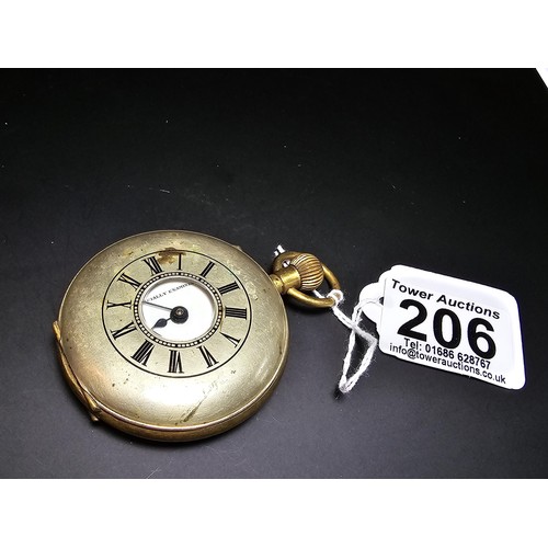 206 - A good vintage mechanical half hunter pocket watch by remontoir featuring a clean dial, watch has be... 