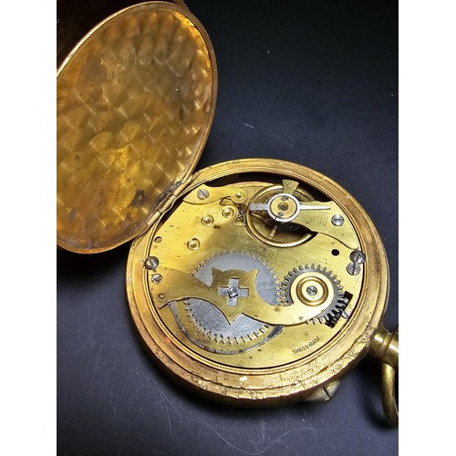 206 - A good vintage mechanical half hunter pocket watch by remontoir featuring a clean dial, watch has be... 