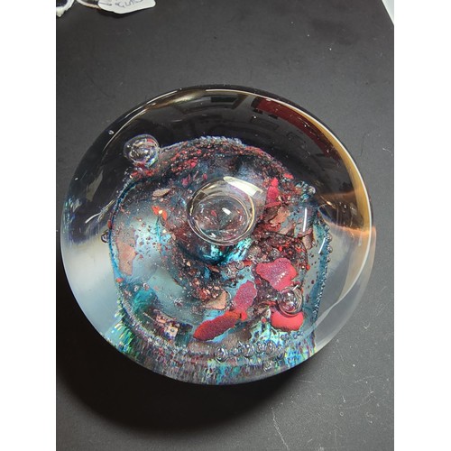 122 - A collection of 4 good named art glass paperweights to include a good Kerry glass paperweight with a... 