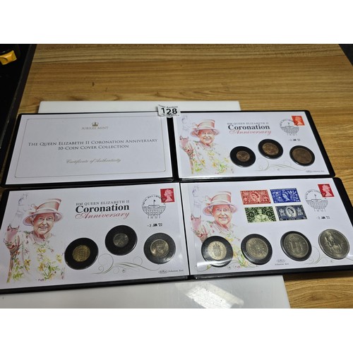 128 - A complete Jubilee mint collection The Queen Elizabeth II Coronation anniversary 10 coin cover which... 