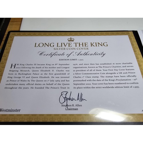 129 - A Westminster collection Long Live The King silver coin cover which includes a stamped cover of one ... 