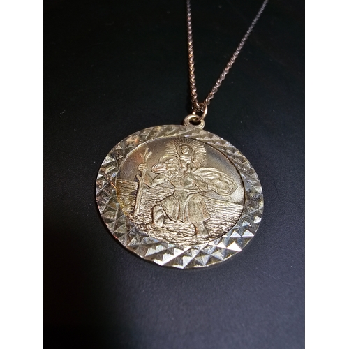 165 - A Good 925 Silver large St Christopher pendant set on an 18