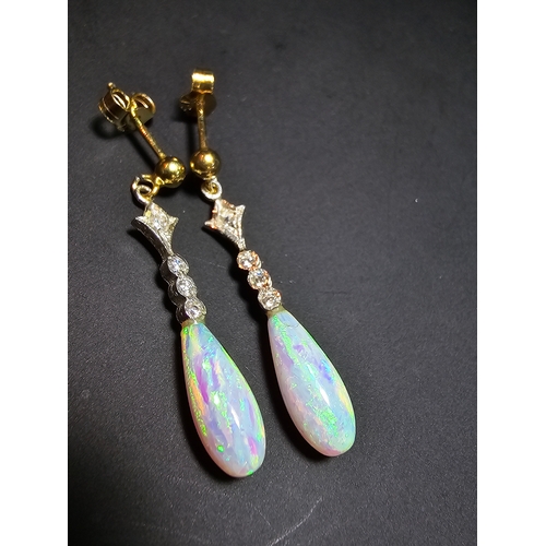 167 - Stunning pair of as new unused 925 silver statement earrings with opal drops which features excellen... 