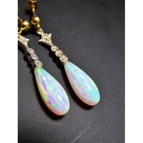 167 - Stunning pair of as new unused 925 silver statement earrings with opal drops which features excellen... 