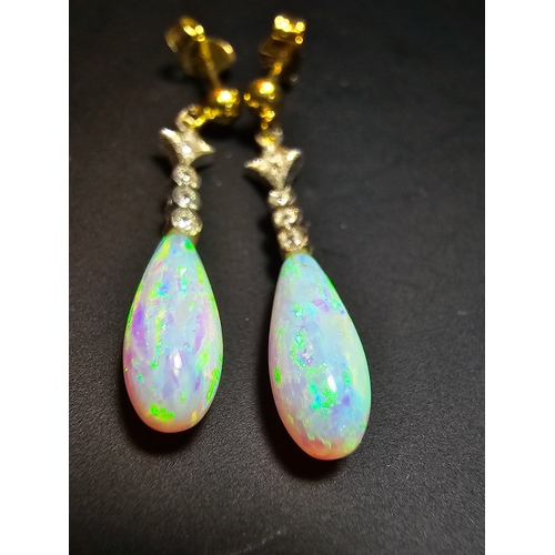 167 - Stunning pair of as new unused 925 silver statement earrings with opal drops which features excellen... 