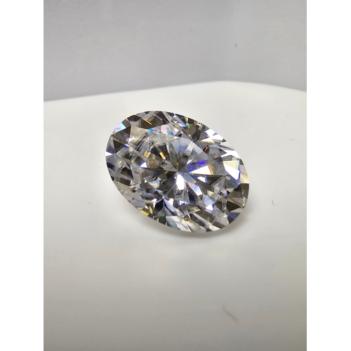 228 - A stunning rare and large 8ct oval moissanite diamond size of 14mm x 10mm with full report, the mois... 