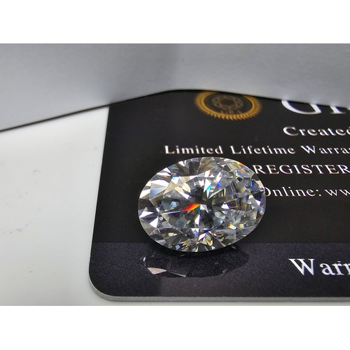 228 - A stunning rare and large 8ct oval moissanite diamond size of 14mm x 10mm with full report, the mois... 