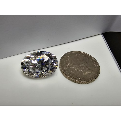 228 - A stunning rare and large 8ct oval moissanite diamond size of 14mm x 10mm with full report, the mois... 