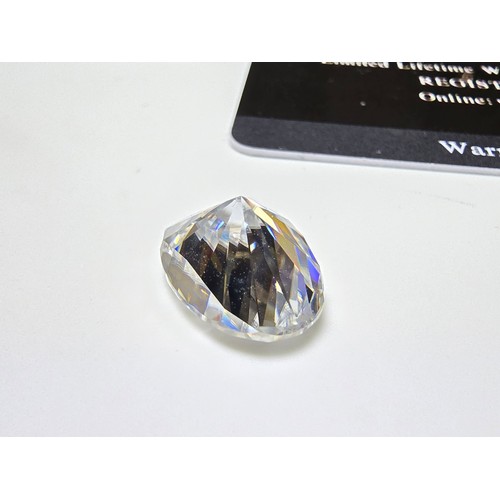 228 - A stunning rare and large 8ct oval moissanite diamond size of 14mm x 10mm with full report, the mois... 