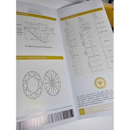 228 - A stunning rare and large 8ct oval moissanite diamond size of 14mm x 10mm with full report, the mois... 