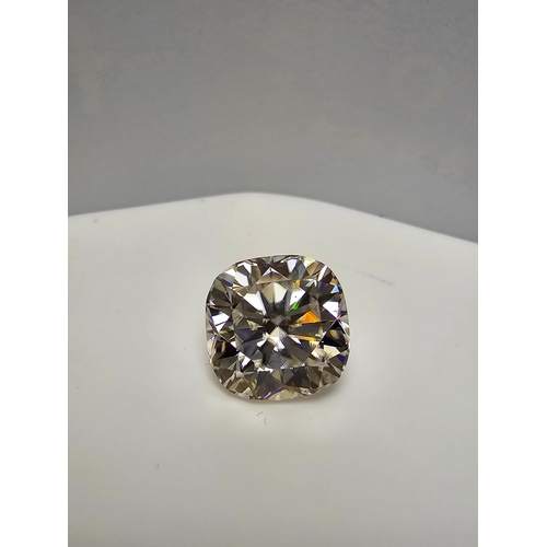 229 - A stunning rare and large cushion cut 7ct moissanite diamond with a size of 11mm x 11mm with full re... 