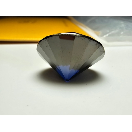 230 - A stunning very rare and large 30ct Royal Blue Moissanite Diamond with a diameter of 20mm with full ... 