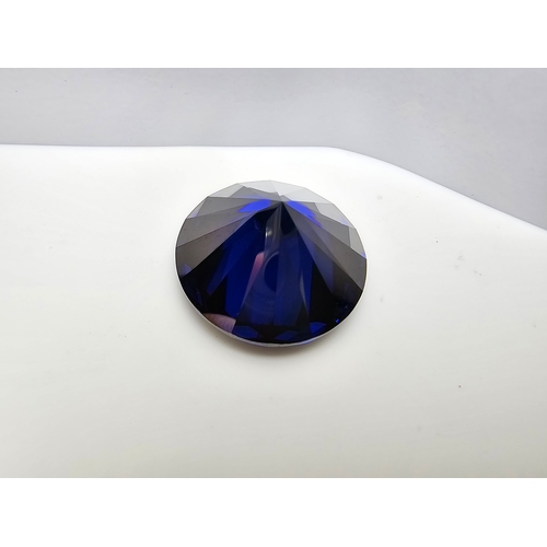 230 - A stunning very rare and large 30ct Royal Blue Moissanite Diamond with a diameter of 20mm with full ... 