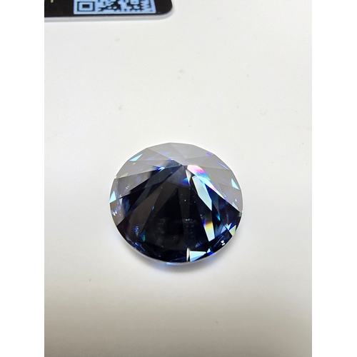 232 - A stunning rare and large 10ct Light Royal Blue Moissanite Diamond with a diameter of 14mm with full... 