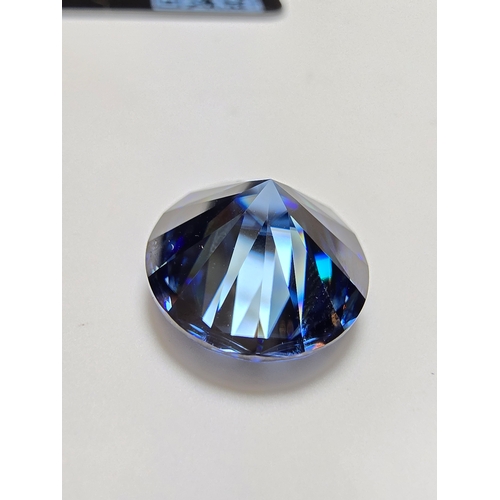 232 - A stunning rare and large 10ct Light Royal Blue Moissanite Diamond with a diameter of 14mm with full... 