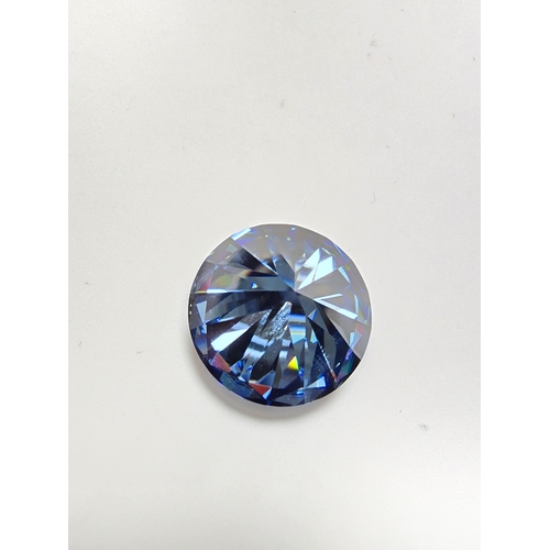 232 - A stunning rare and large 10ct Light Royal Blue Moissanite Diamond with a diameter of 14mm with full... 