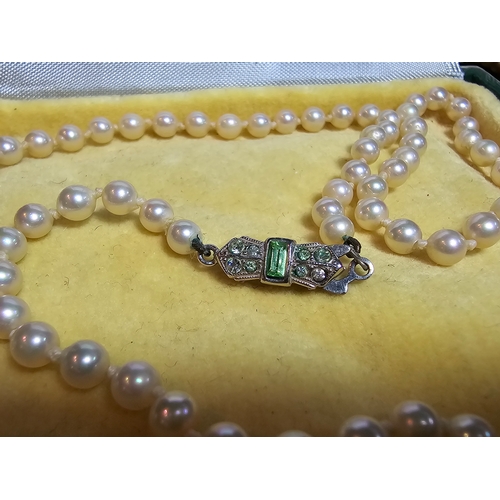 194 - Bundle of 3x vintage faux pearl necklaces and a 925 silver bangle, to include a cased set of majoric... 