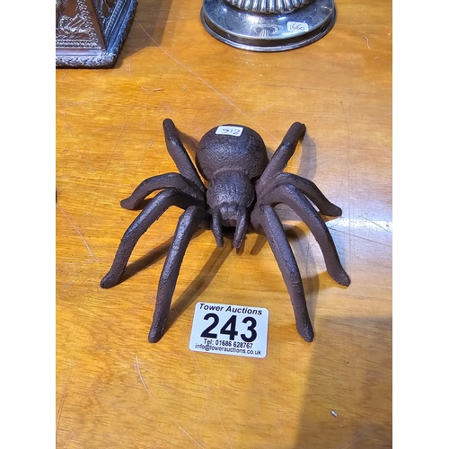 243 - A good quality cast iron spider / tarantula figure which can be freestanding or wall hanging. Width ... 