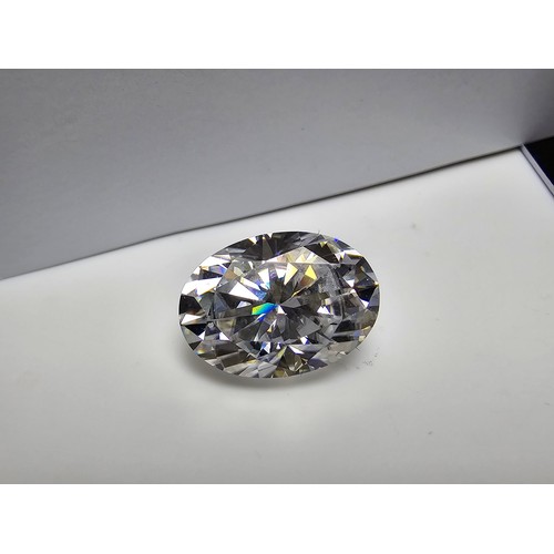 309 - A stunning rare and large 8ct oval moissanite diamond size of 14mm x 10mm with full report, the mois... 