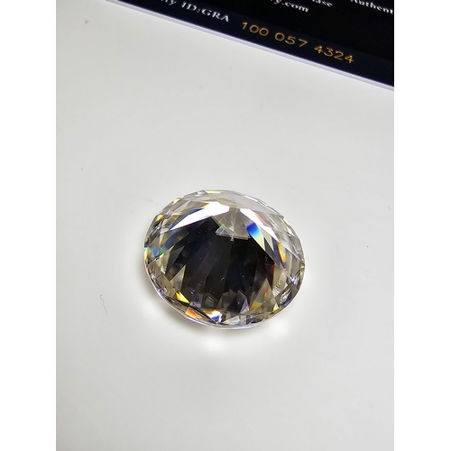 312 - A stunning very rare and large 30ct Belgian Cut Clear Moissanite Diamond with a diameter of 20mm wit... 