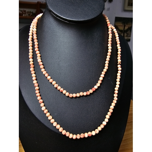 188 - 2x Good Quality Vintage Natural Coral Beaded Necklaces along with a Lapis Lazuli beaded necklace. Fe... 